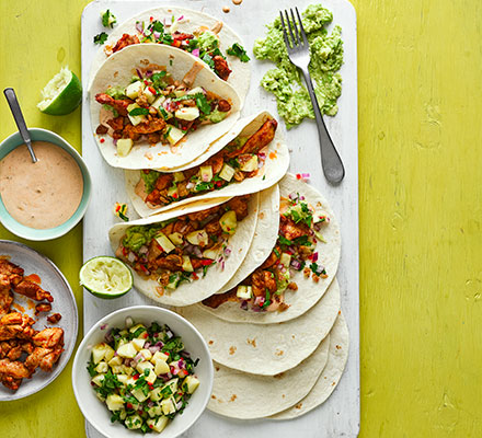 Crispy chicken & pineapple tacos - BBC Good Food Middle East