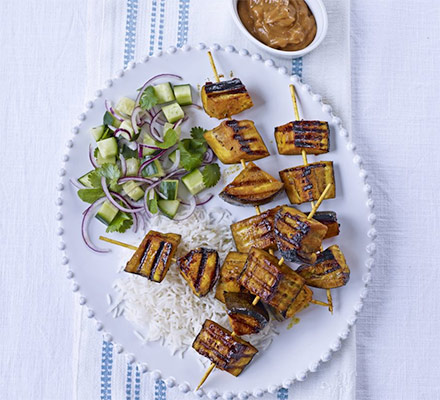 Satay grilled aubergine