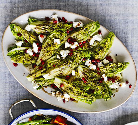 Griddled Baby Gems with balsamic & goat’s cheese