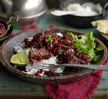 Slow-cooked beetroot & beef curry (Chukandar Gosht)