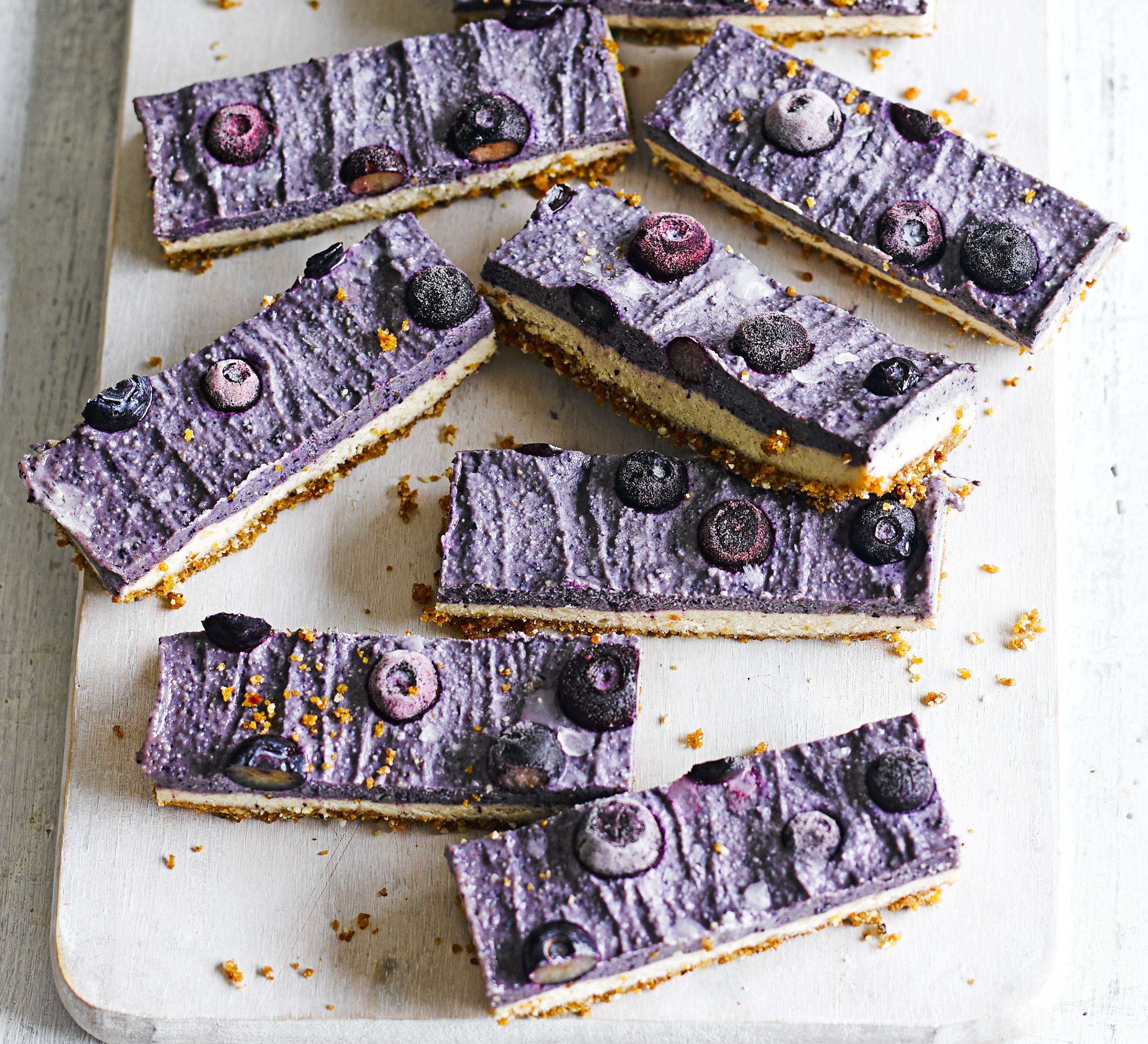 Blueberry & coconut frozen ‘cheesecake’ bars