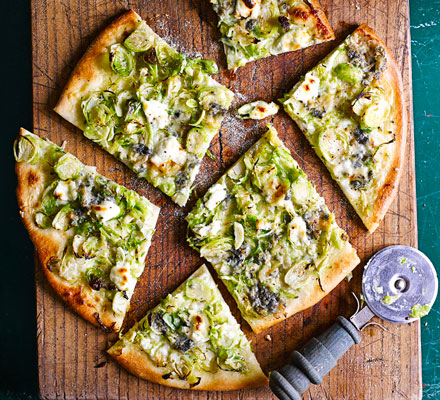 Brussels & blue cheese pizza