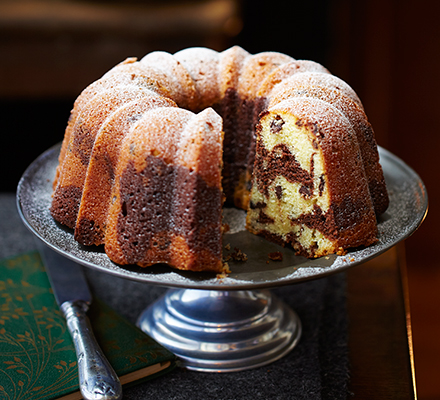 Chocolate & almond marbled bundt cake