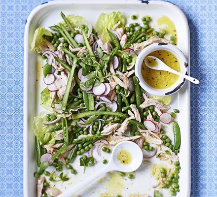 Chicken garden salad with elderflower dressing