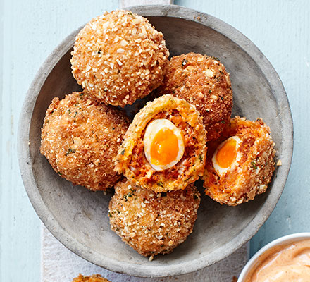 Chorizo Scotch quail’s eggs