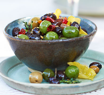 Citrus & fennel marinated olives