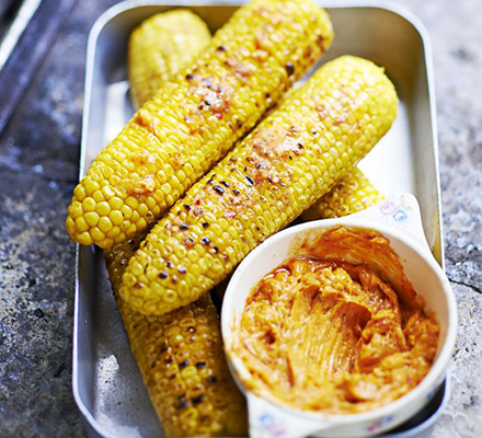 Chilli-butter barbecued corn