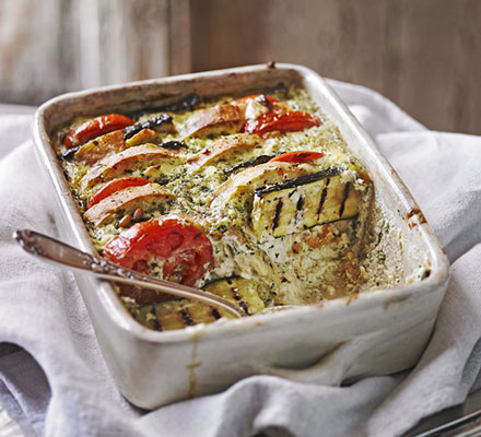 Cheese & courgette pesto pudding