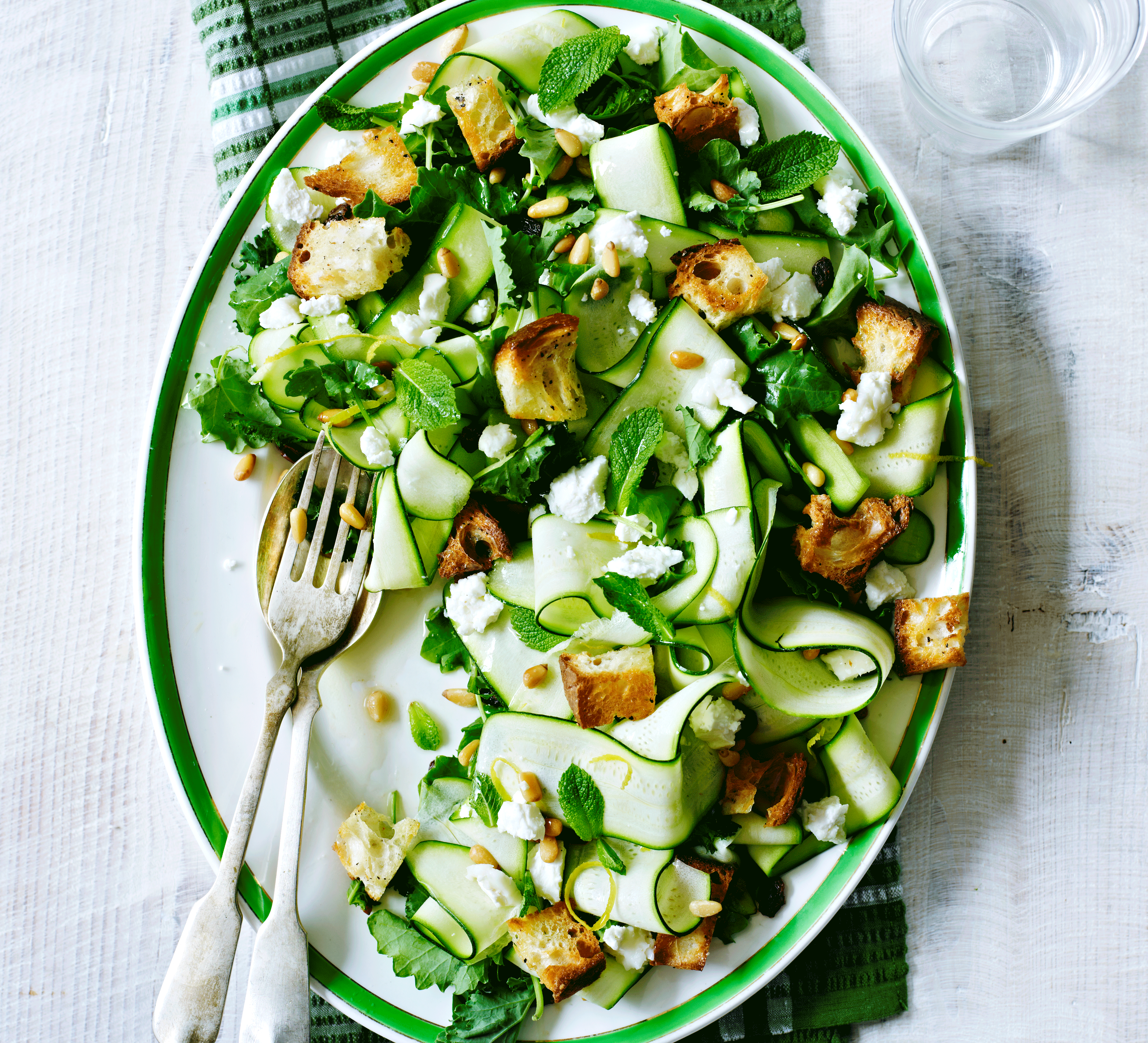 Summer courgette ribbon salad