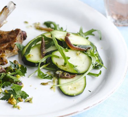 Courgette & anchovy salad