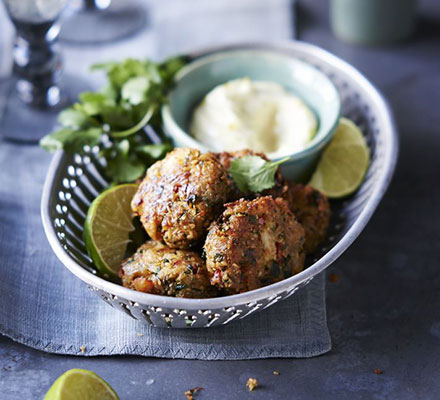 Spiced crab cakes with lemon & lime aïoli