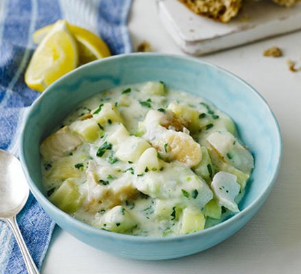 Creamy cod chowder stew