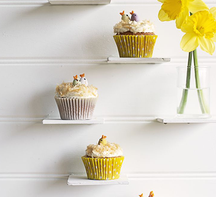 Easter nest coconut & white chocolate cupcakes