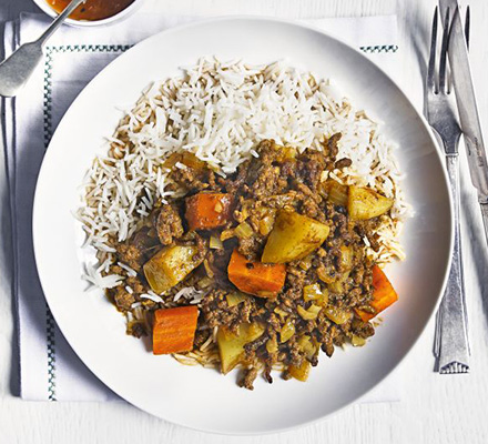 Indian beef keema with carrots & potatoes