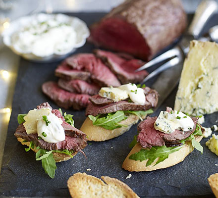 DIY British beef crostini