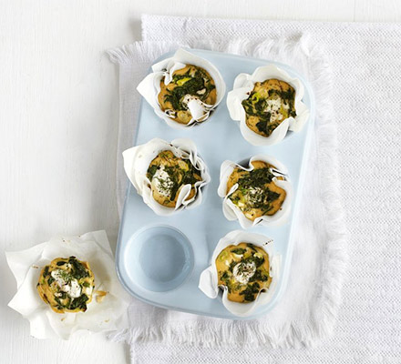 Mini spinach & cottage cheese frittatas