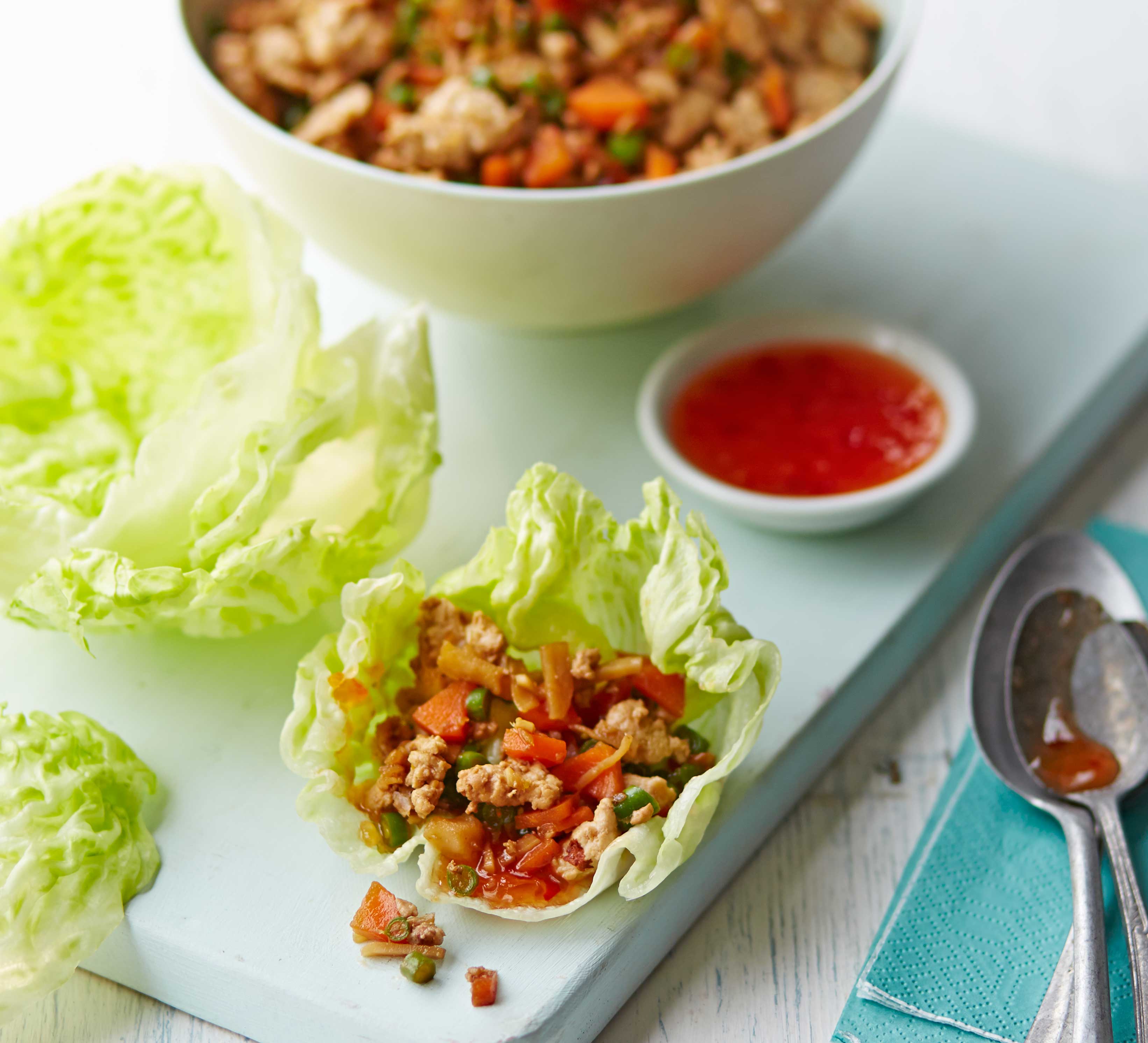 Ginger turkey lettuce wraps