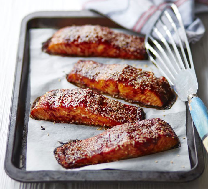 Glazed sesame salmon