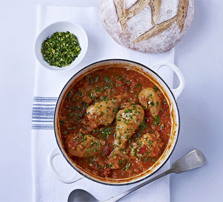 Chicken & lentil stew with gremolata