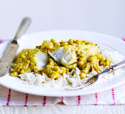 Smoked haddock & creamed corn curry