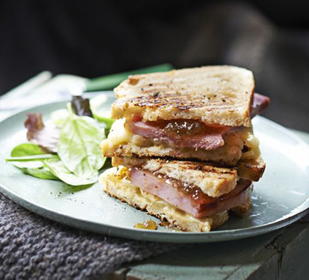 Brie, ham & fig jam toastie