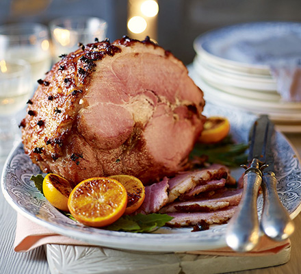 Spiced Christmas gammon with membrillo glaze