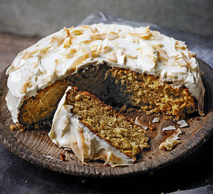 Honey, parsnip & coconut cake