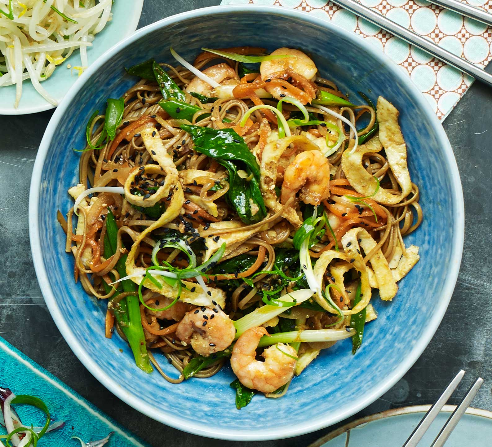Jap Chae noodles with prawns