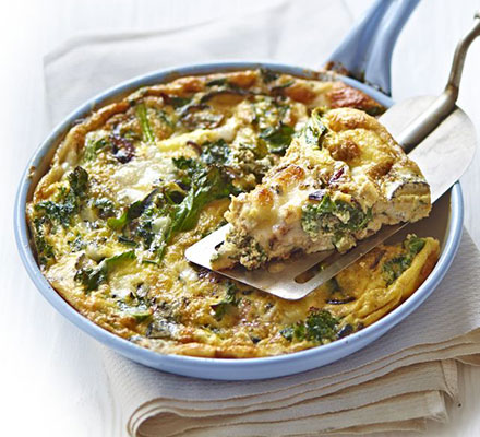 Kale & goat’s cheese frittata