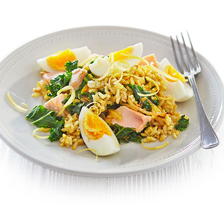 Kale & salmon kedgeree