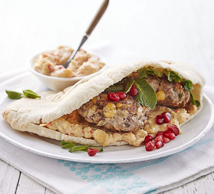 Lamb & chickpea pitta burger