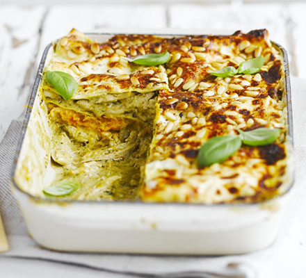 Chicken, squash & pesto lasagne