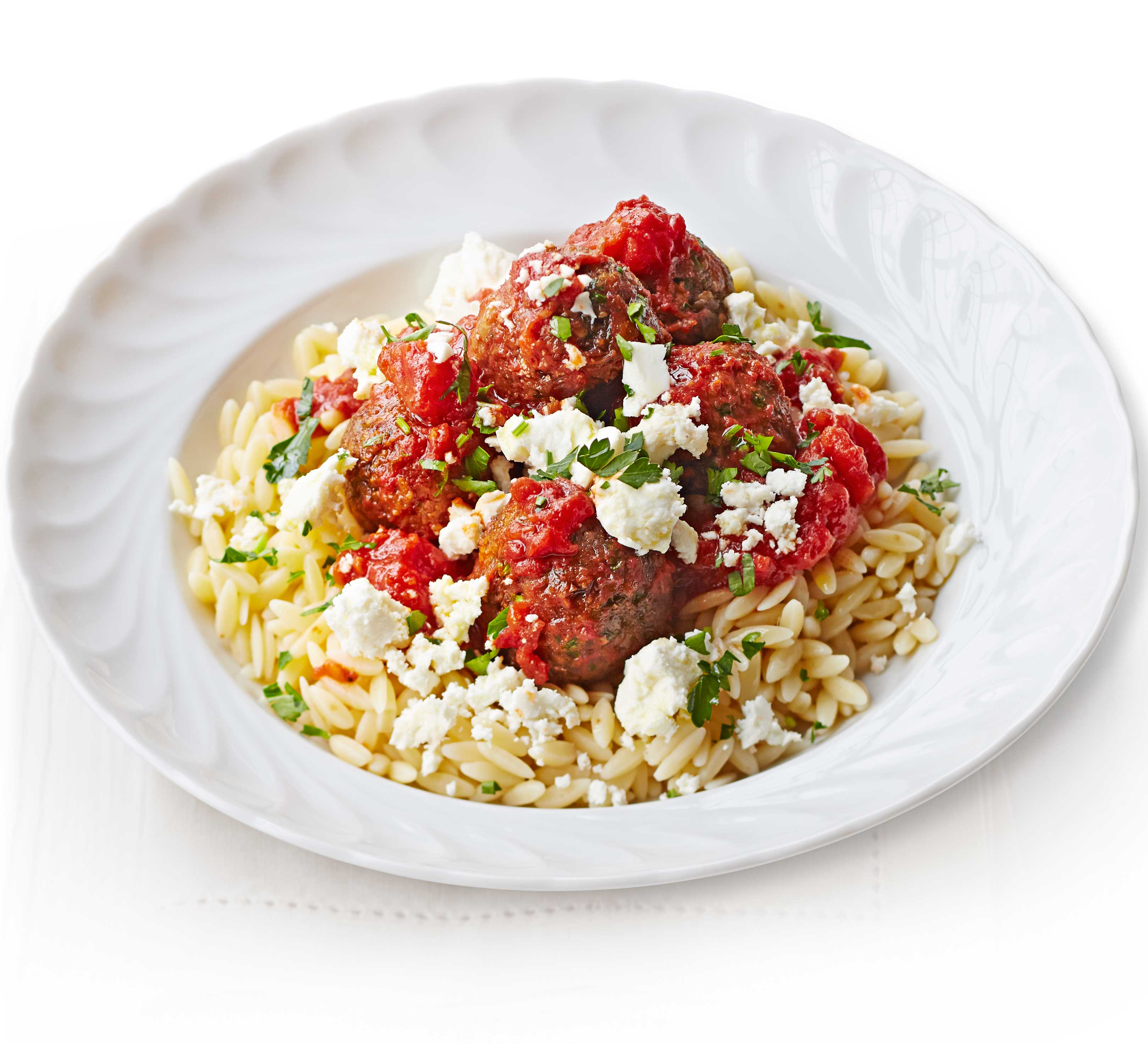 Lentil kofta with orzo & feta