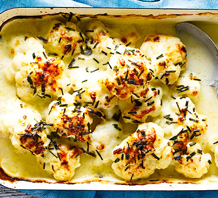 Lighter cauliflower cheese