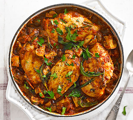 Lighter chicken cacciatore