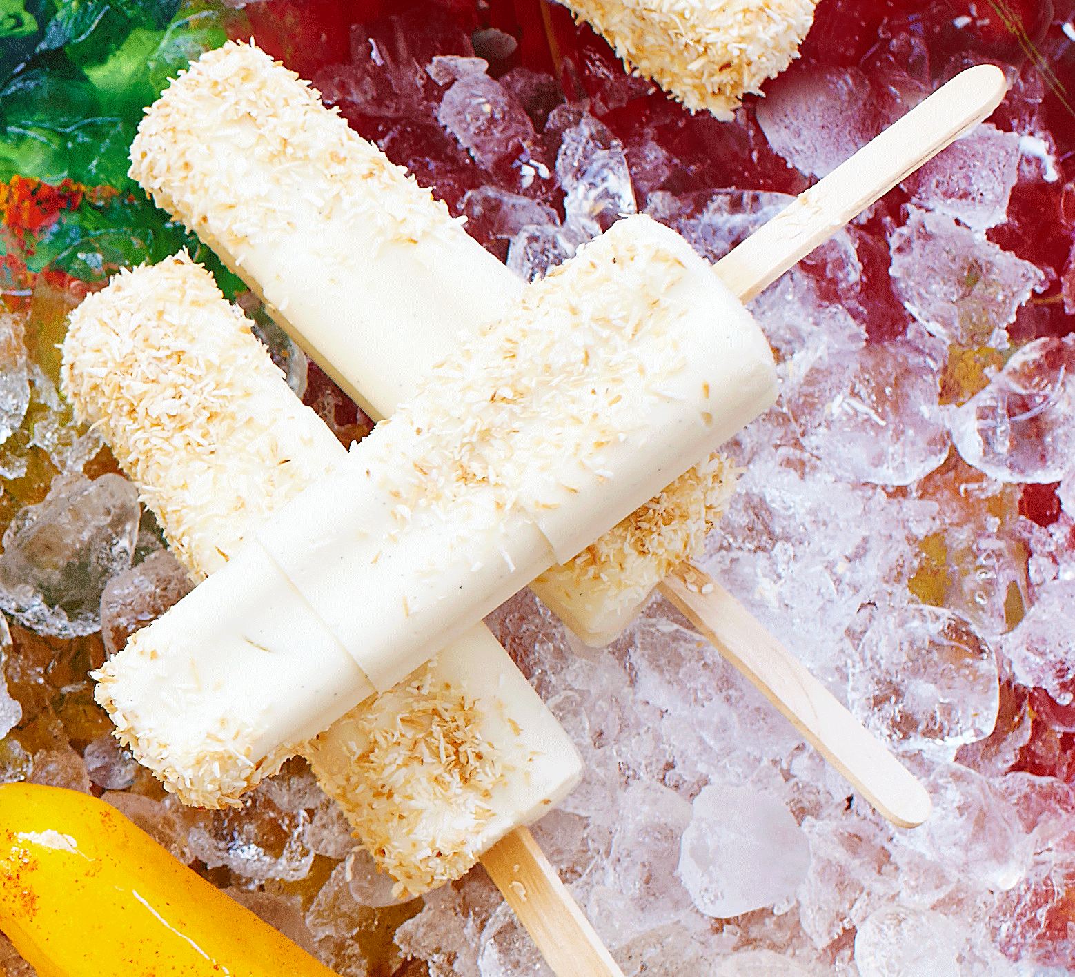 Lime & coconut ice lollies