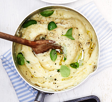 Garlic, basil & olive oil mash