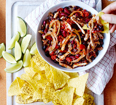 Mexican pulled chicken & beans