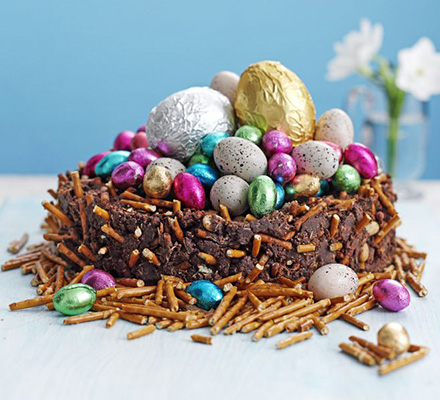 Chocolate tiffin Easter nest
