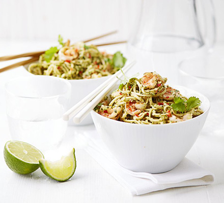 Thai pesto prawn noodles