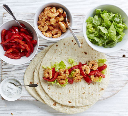 Piri-piri prawn wrap