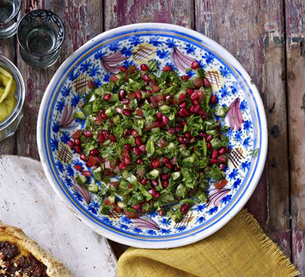 Chopped herb & pomegranate salad