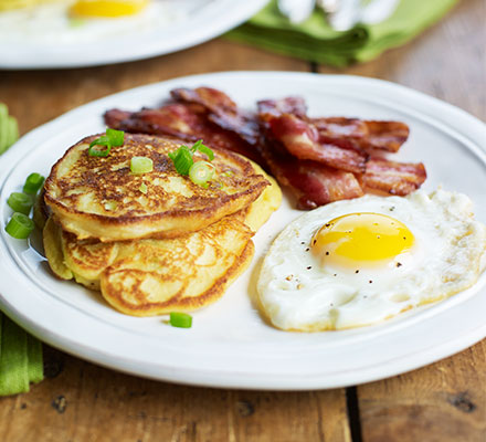 Potato & spring onion breakfast pancakes