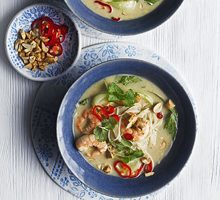 Thai prawn & peanut noodle soup