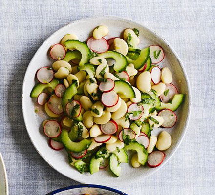 Butter bean, cucumber & radish salad