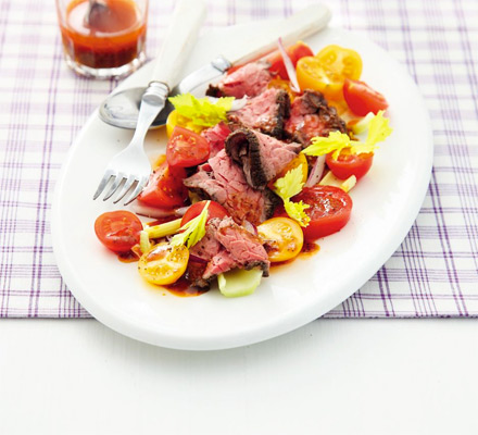Grilled steak salad with horseradish dressing