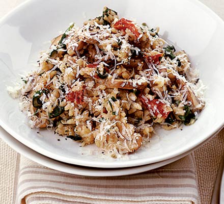 Mushroom & spinach risotto