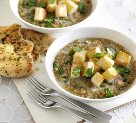Spinach dhal with paneer