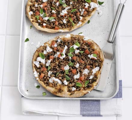 Minty lamb flatbreads