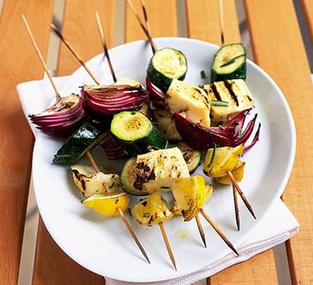 Lemon & rosemary halloumi skewers